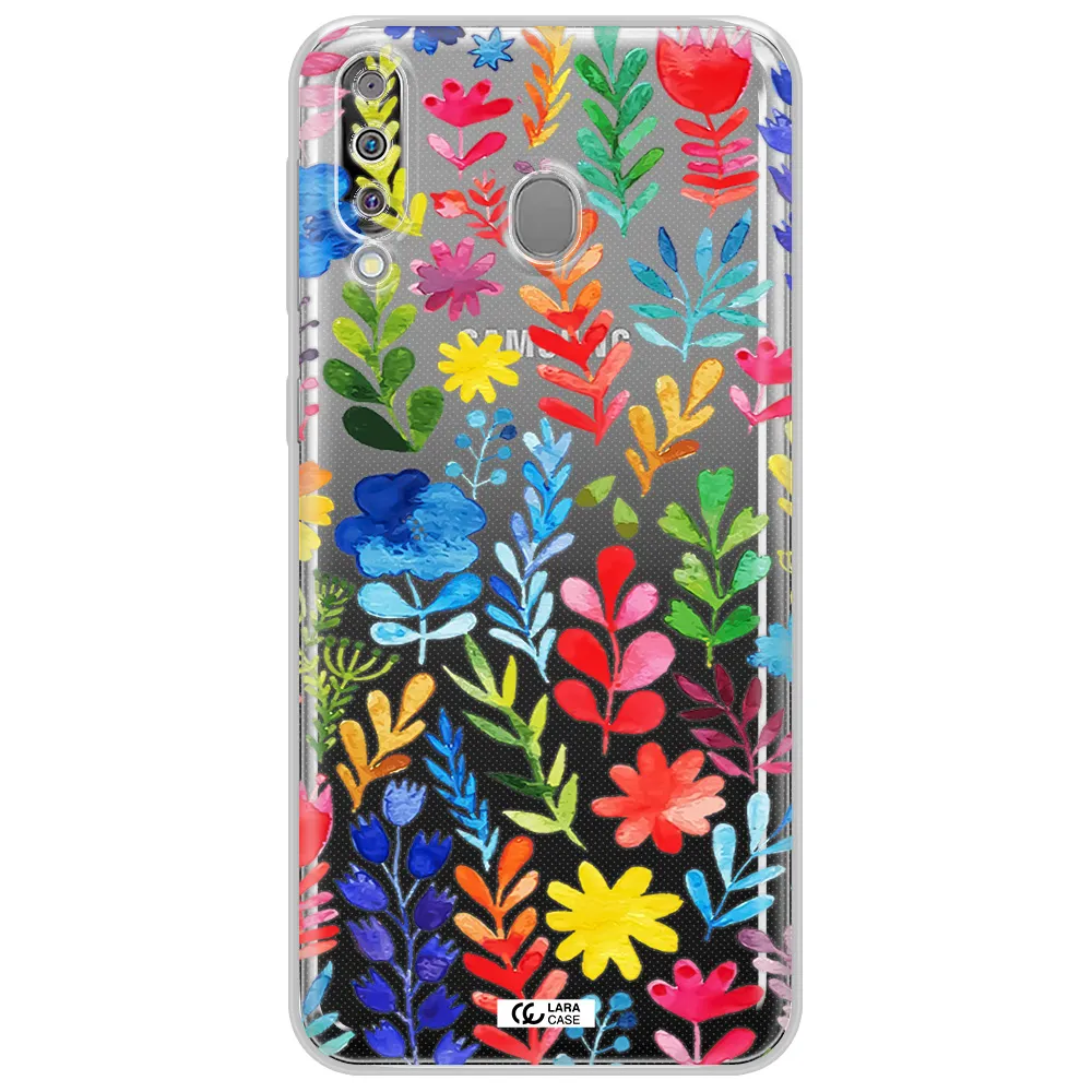 Colorful Watercolor Flowers Samsung M30 Clear TPU Case