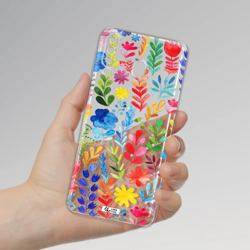Colorful Watercolor Flowers Samsung M30 Clear TPU Case