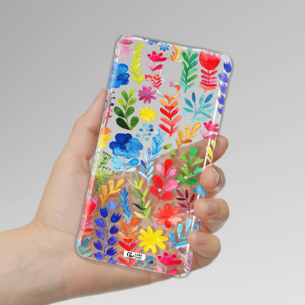 Colorful Watercolor Flowers Samsung Note 4 Clear TPU Case