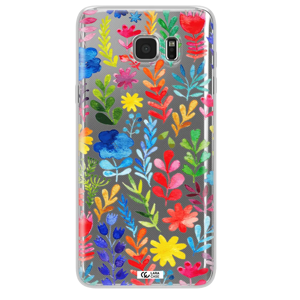 Colorful Watercolor Flowers Samsung Note 5 Clear TPU Case