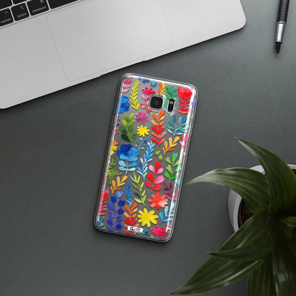Colorful Watercolor Flowers Samsung Note 5 Clear TPU Case