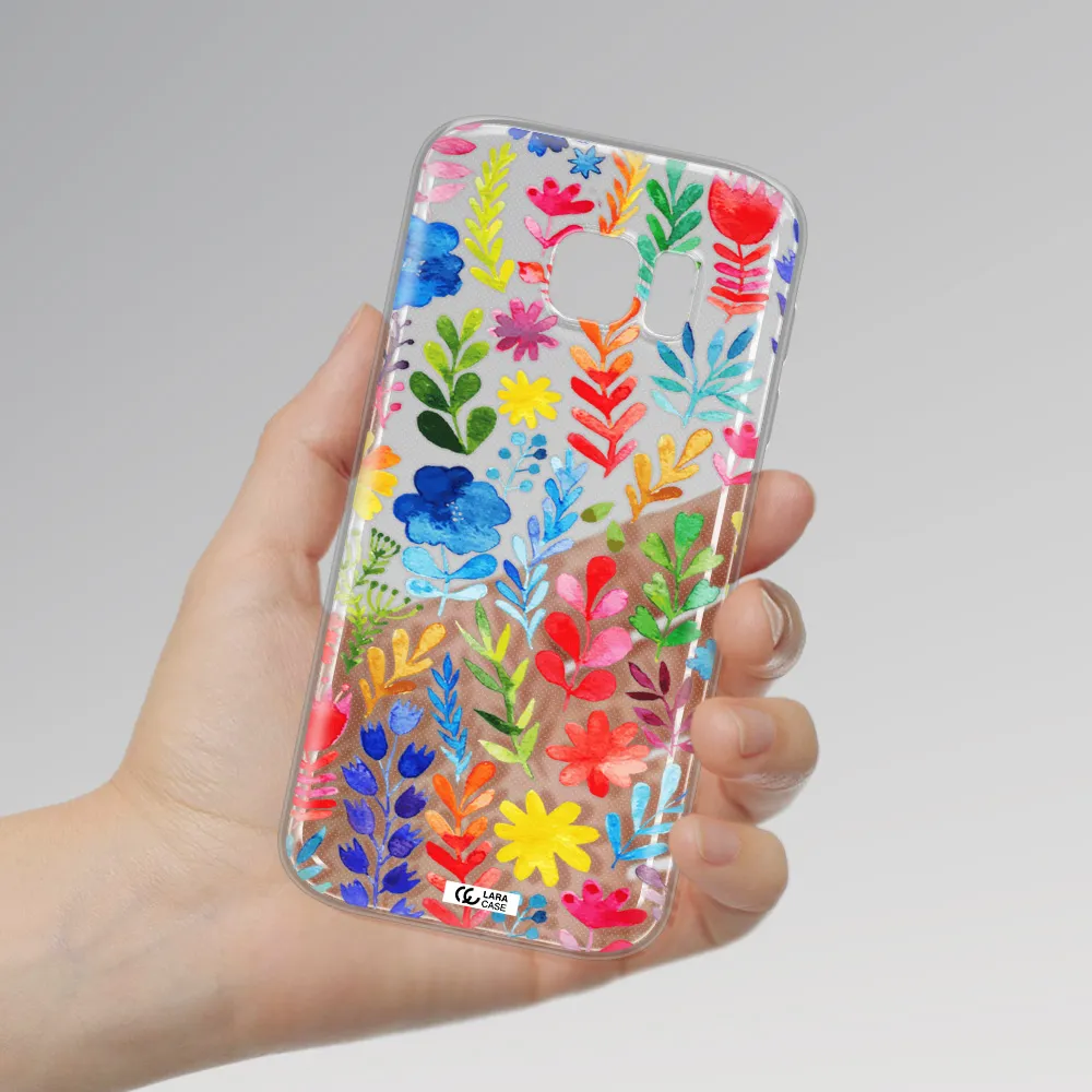 Colorful Watercolor Flowers Samsung S 7 Clear TPU Case