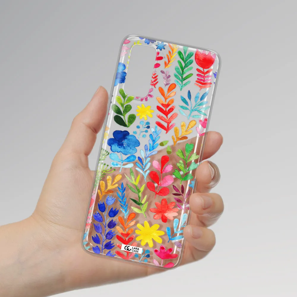 Colorful Watercolor Flowers Samsung S20 Clear TPU Case