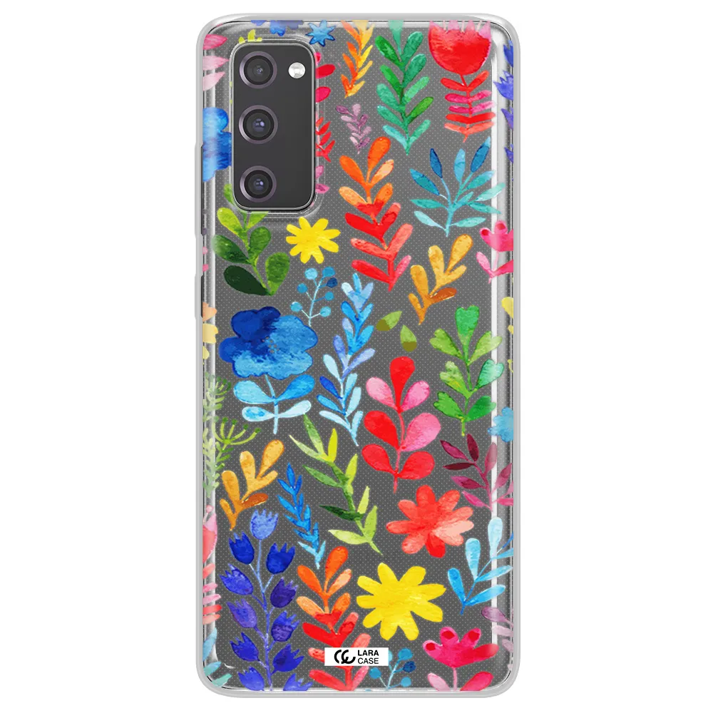 Colorful Watercolor Flowers Samsung S20 Fe Clear TPU Case
