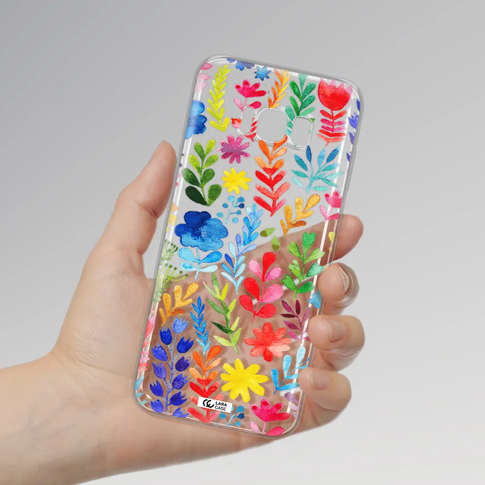 Colorful Watercolor Flowers Samsung S8 Clear TPU Case