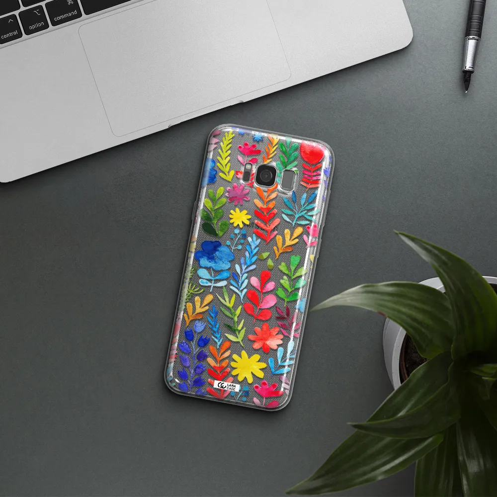 Colorful Watercolor Flowers Samsung S8 Plus Clear TPU Case