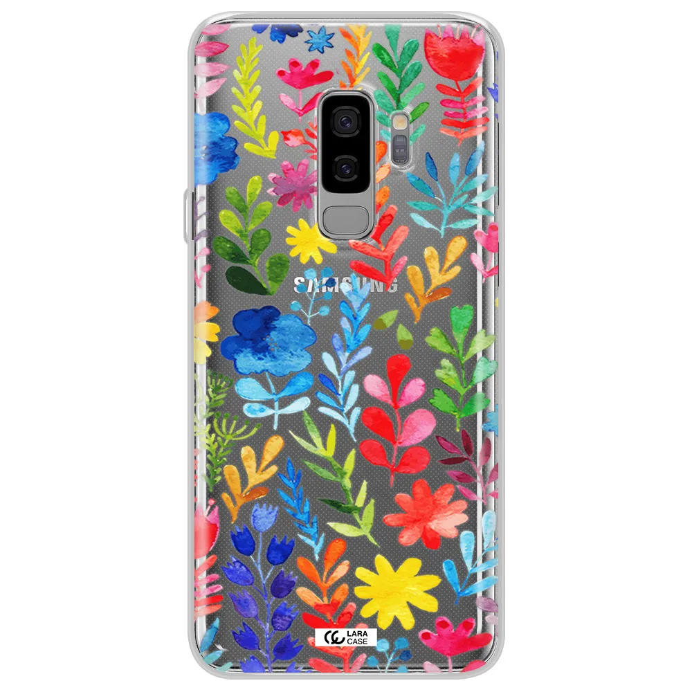 Colorful Watercolor Flowers Samsung S9 Plus Clear TPU Case
