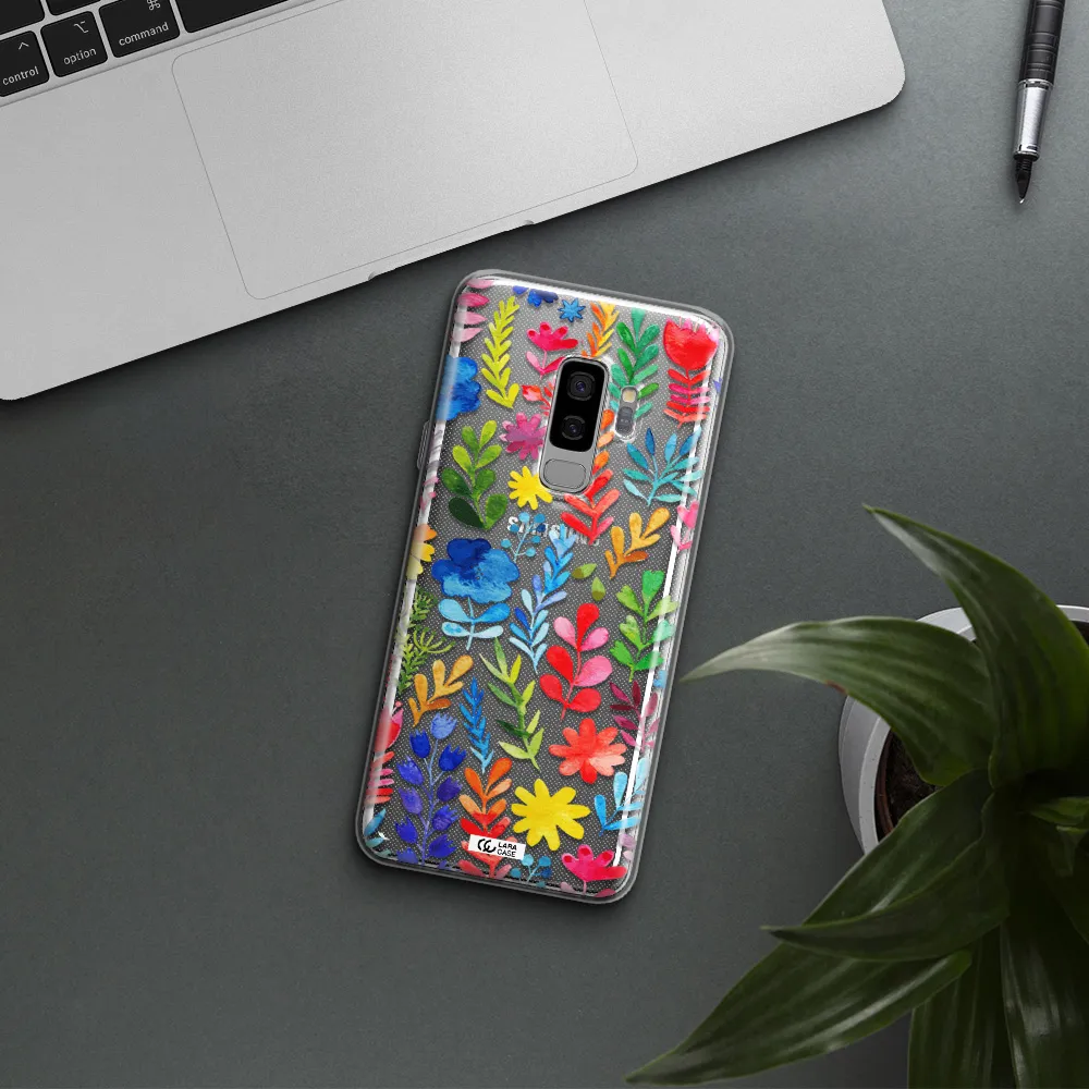 Colorful Watercolor Flowers Samsung S9 Plus Clear TPU Case