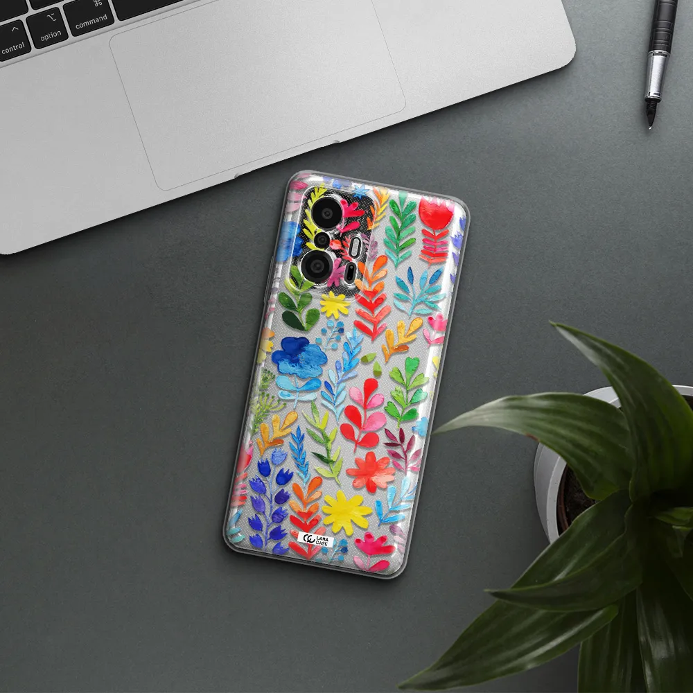 Colorful Watercolor Flowers Xiaomi 11T Pro Clear Tpu Case