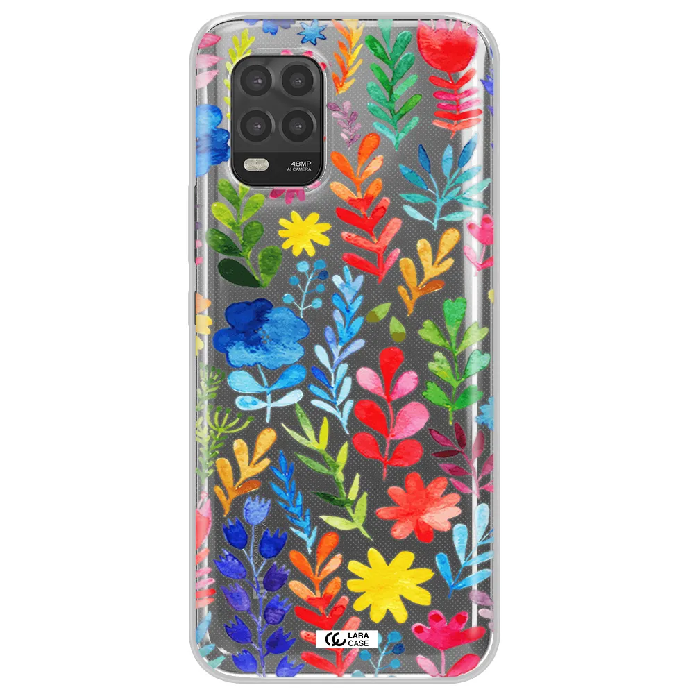 Colorful Watercolor Flowers Xiaomi Mi 10 Lite Clear TPU Case
