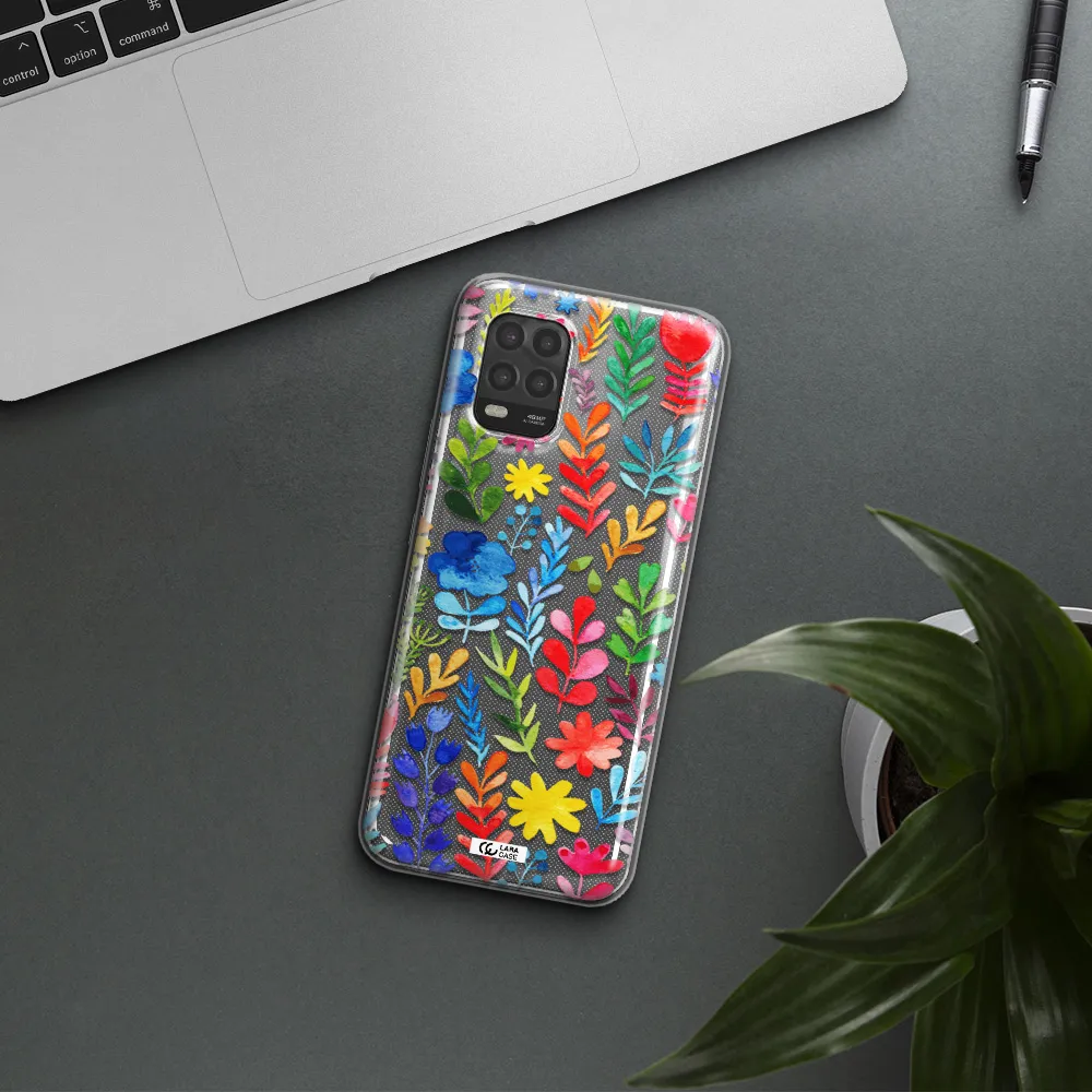 Colorful Watercolor Flowers Xiaomi Mi 10 Lite Clear TPU Case
