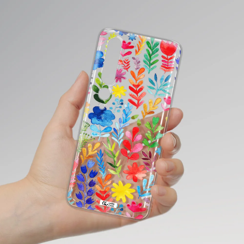 Colorful Watercolor Flowers Xiaomi Mi 10 Pro Clear TPU Case