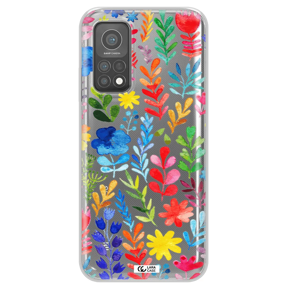 Colorful Watercolor Flowers Xiaomi Mi 10 T Pro Clear TPU Case