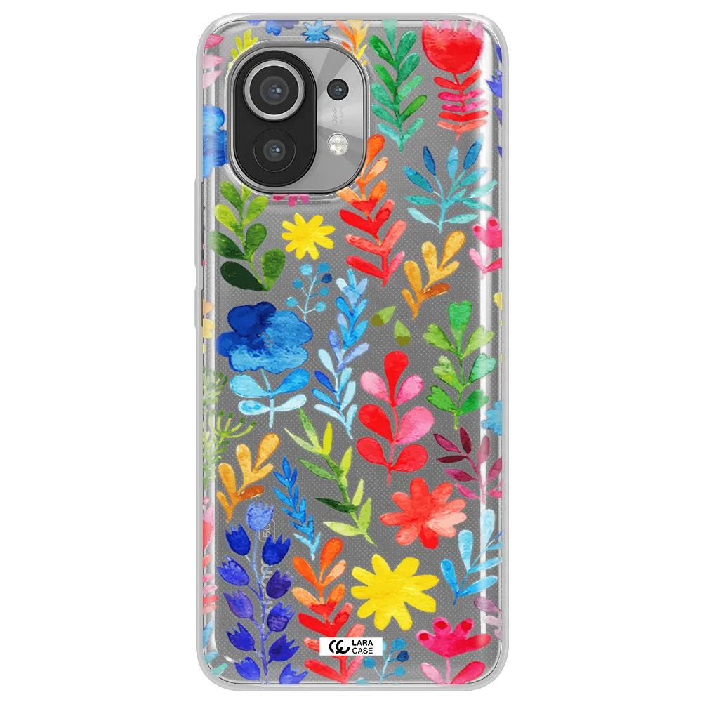 Colorful Watercolor Flowers Xiaomi Mi 11 Clear TPU Case