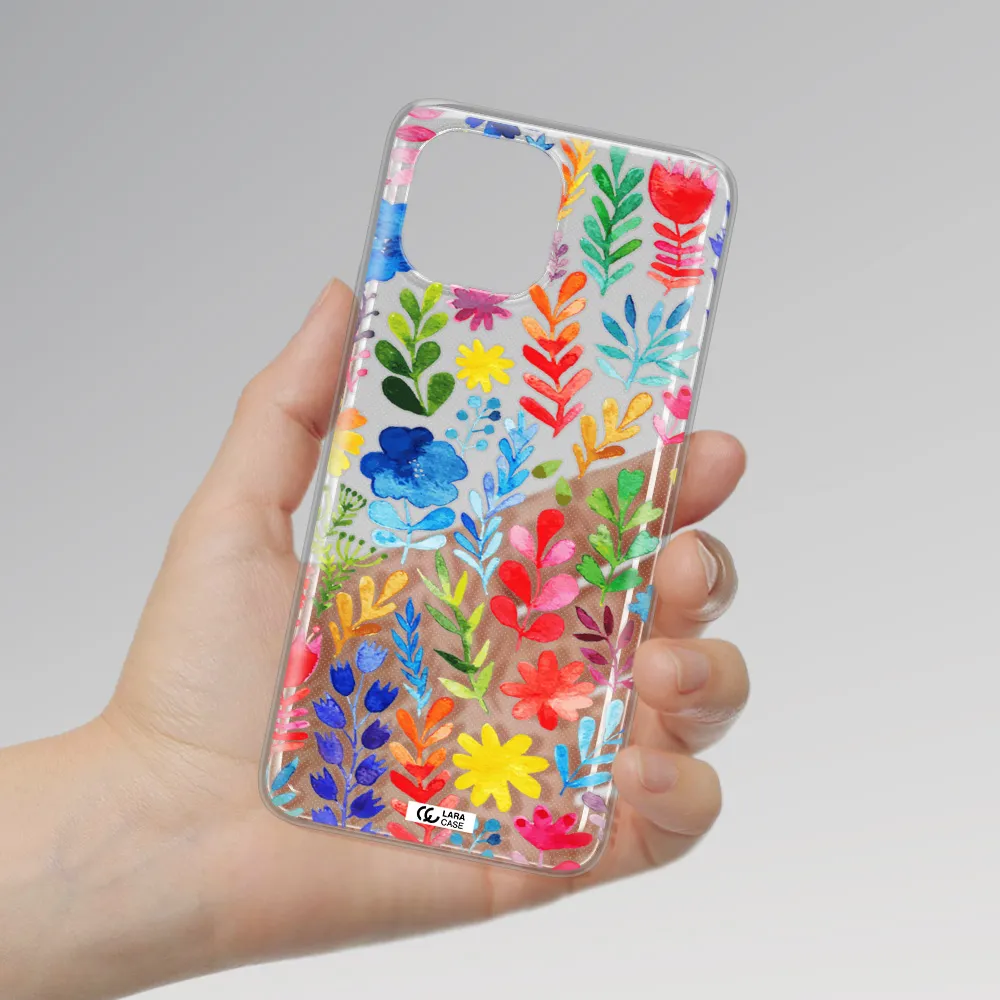 Colorful Watercolor Flowers Xiaomi Mi 11 Lite Clear TPU Case