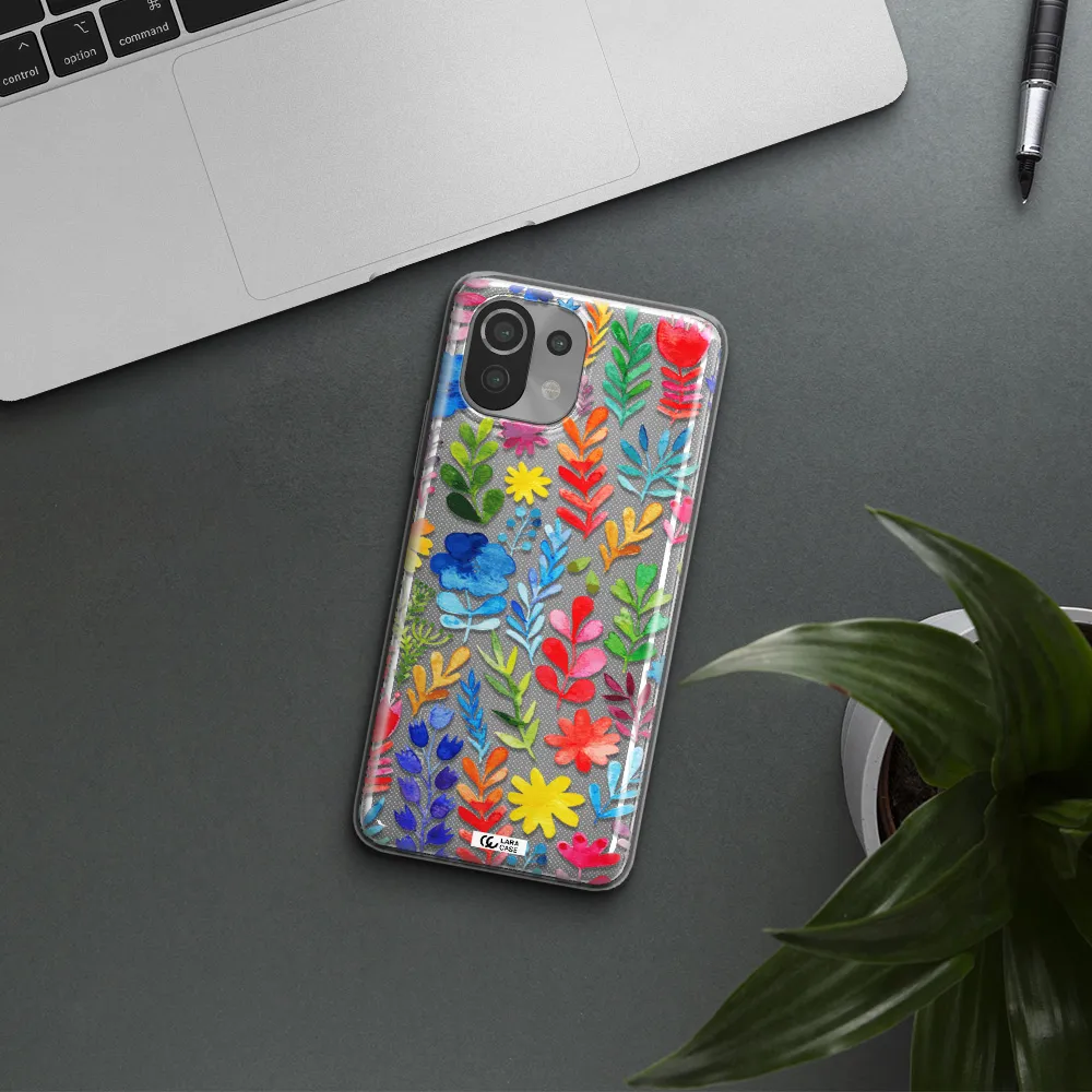 Colorful Watercolor Flowers Xiaomi Mi 11 Lite Clear TPU Case