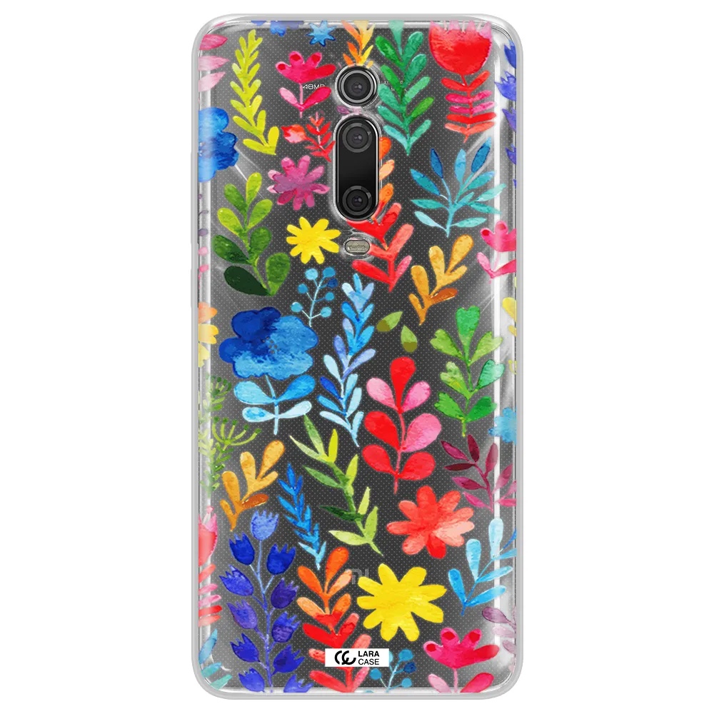 Colorful Watercolor Flowers Xiaomi Mi 9T Clear TPU Case