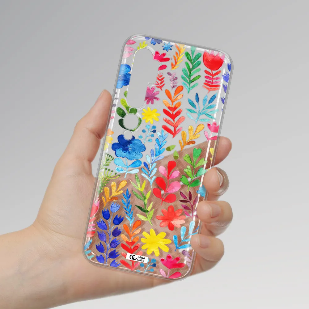 Colorful Watercolor Flowers Xiaomi Mi Note 10 Clear TPU Case