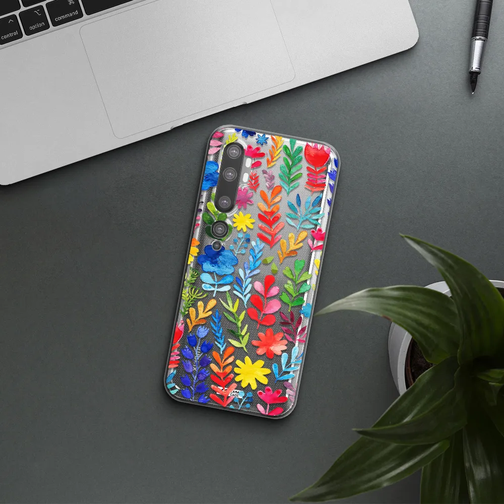 Colorful Watercolor Flowers Xiaomi Mi Note 10 Clear TPU Case