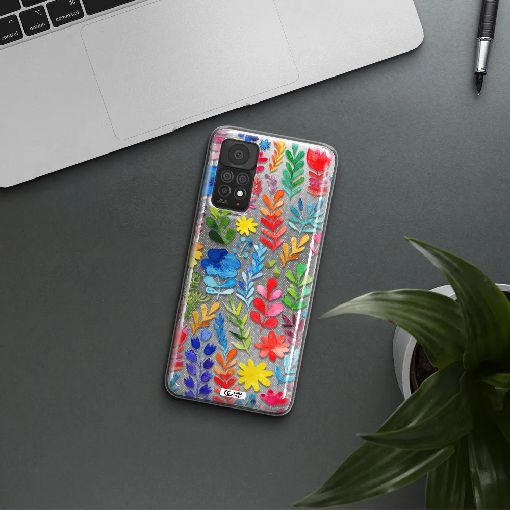 Colorful Watercolor Flowers Xiaomi Note 11 Pro Clear TPU Case