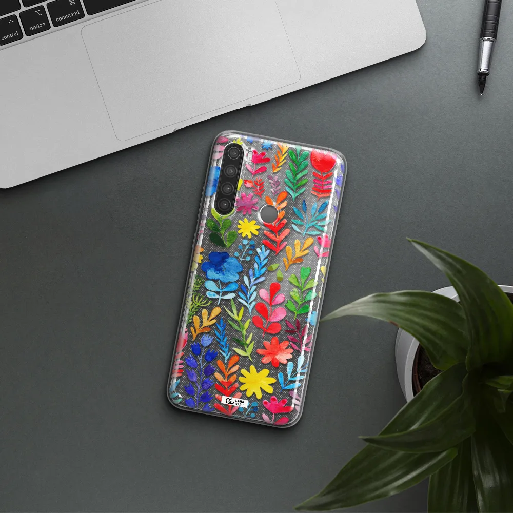 Colorful Watercolor Flowers Xiaomi Note 8 Clear TPU Case
