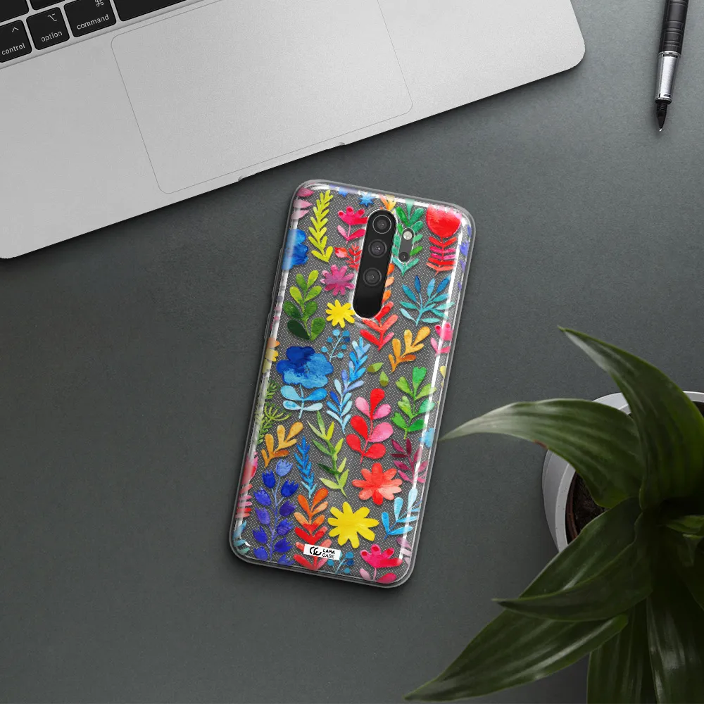 Colorful Watercolor Flowers Xiaomi Note 8 Pro Clear TPU Case