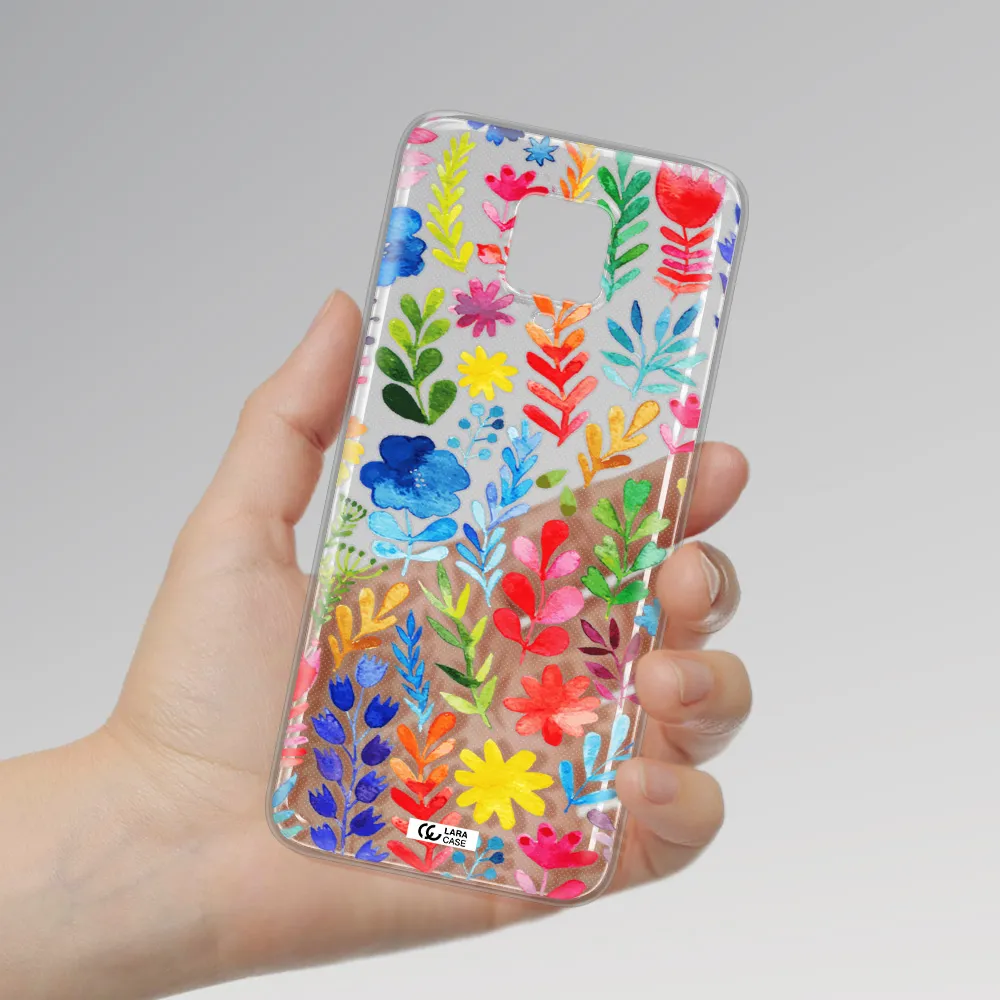 Colorful Watercolor Flowers Xiaomi Note 9 Pro Clear TPU Case