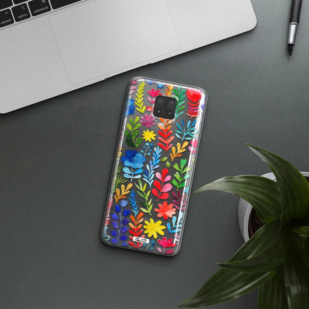 Colorful Watercolor Flowers Xiaomi Note 9 Pro Clear TPU Case