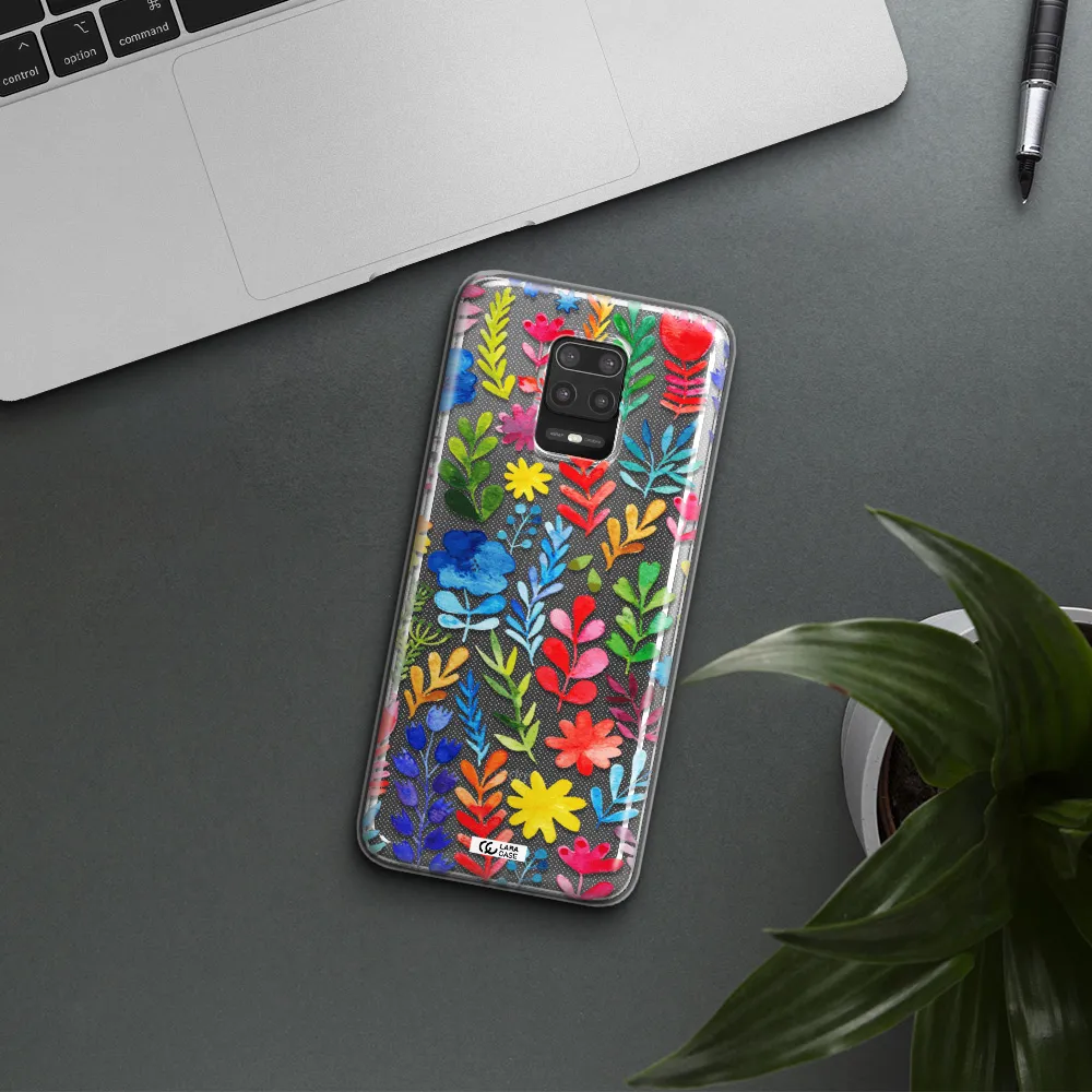 Colorful Watercolor Flowers Xiaomi Note 9S Clear TPU Case