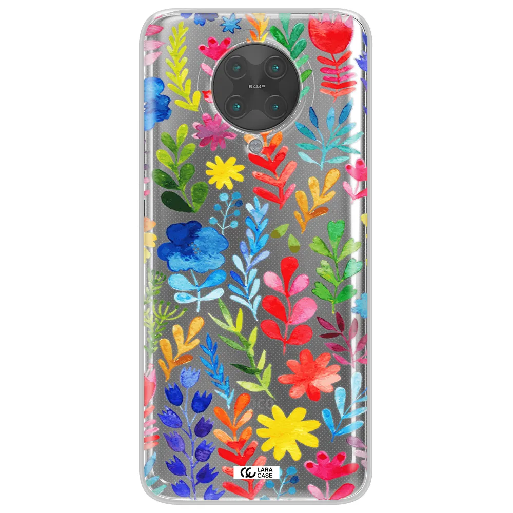 Colorful Watercolor Flowers Xiaomi Poco F2 Pro Clear TPU Case