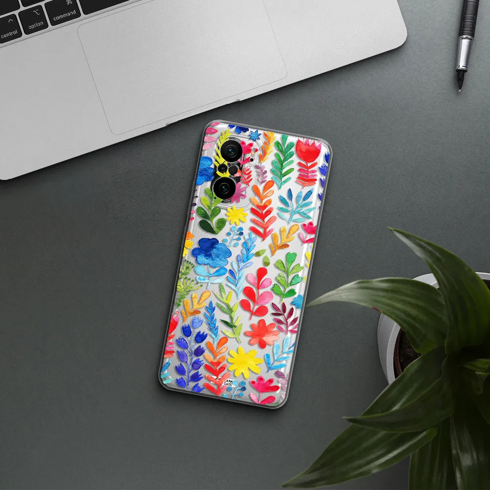 Colorful Watercolor Flowers Xiaomi Poco F3 Clear Tpu Case