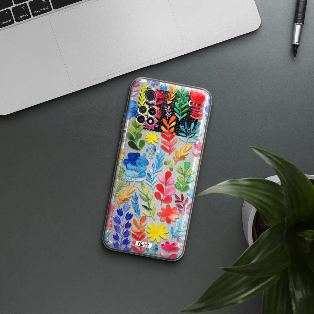 Colorful Watercolor Flowers Xiaomi Poco M4 Pro 4G Clear Tpu Case