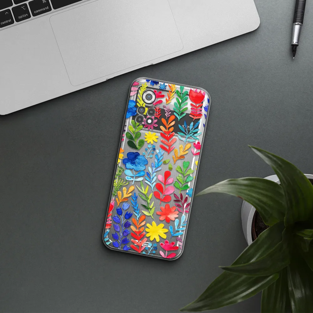 Colorful Watercolor Flowers Xiaomi Poco X4 Pro Clear TPU Case