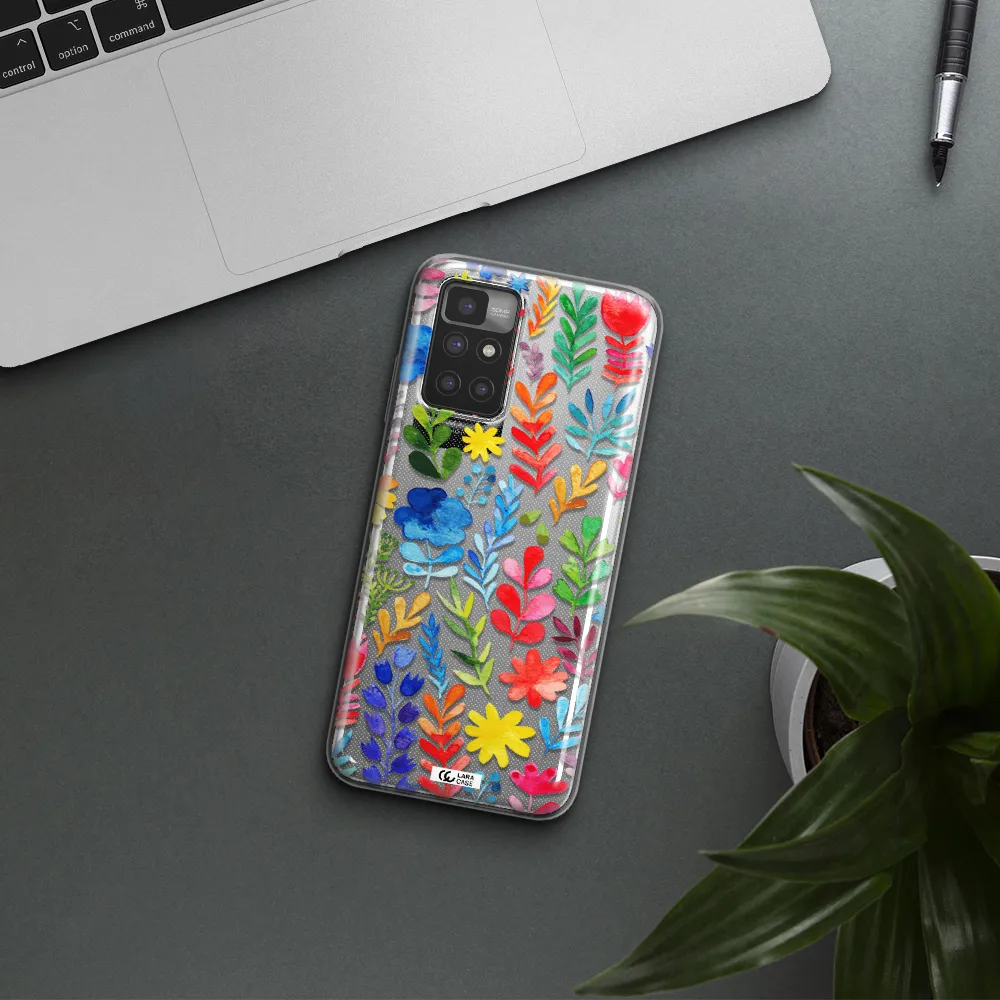 Colorful Watercolor Flowers Xiaomi Redmi 10 Clear TPU Case