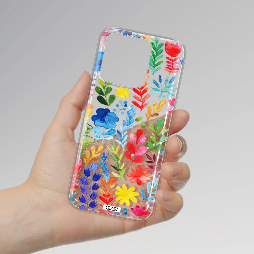 Colorful Watercolor Flowers Xiaomi Redmi 10A Clear TPU Case