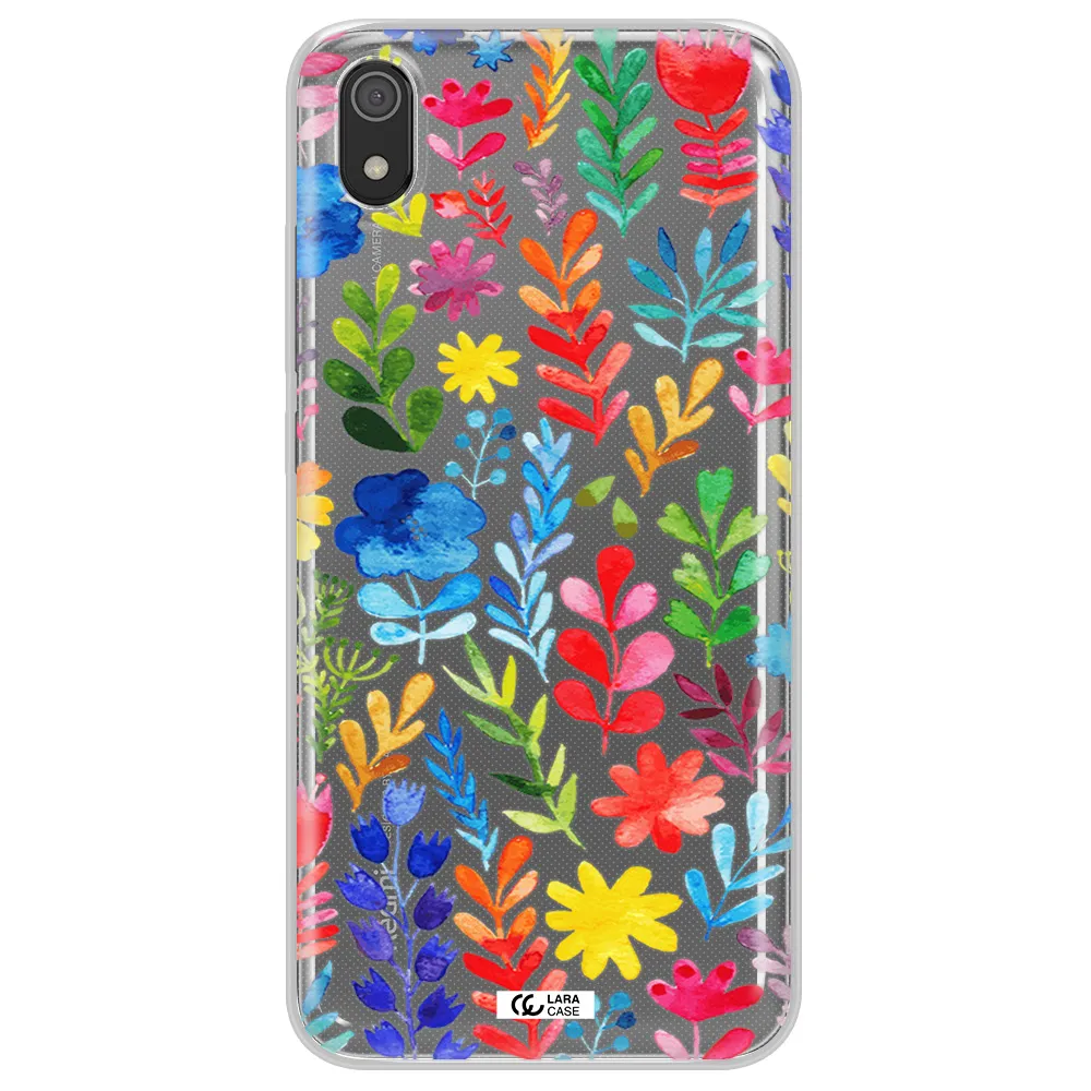 Colorful Watercolor Flowers Xiaomi Redmi 7A Clear TPU Case