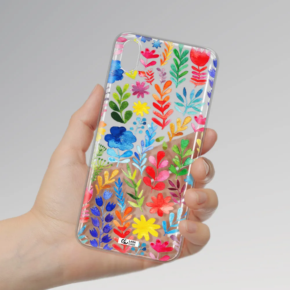 Colorful Watercolor Flowers Xiaomi Redmi 7A Clear TPU Case