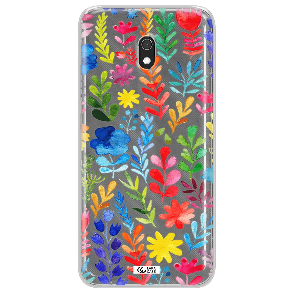 Colorful Watercolor Flowers Xiaomi Redmi 8A Clear TPU Case