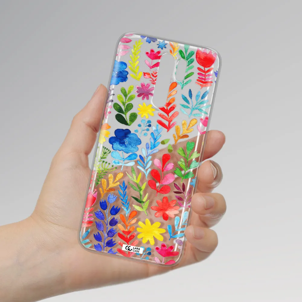 Colorful Watercolor Flowers Xiaomi Redmi 9 Clear TPU Case