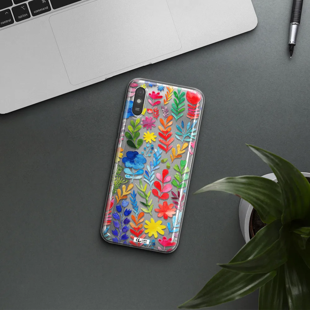 Colorful Watercolor Flowers Xiaomi Redmi 9A Clear TPU Case