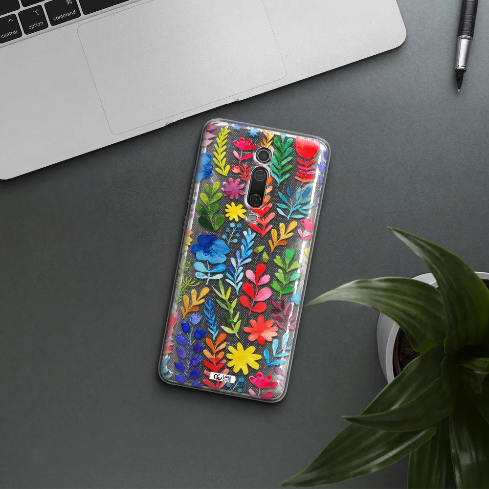 Colorful Watercolor Flowers Xiaomi Redmi K20 Clear Tpu Case