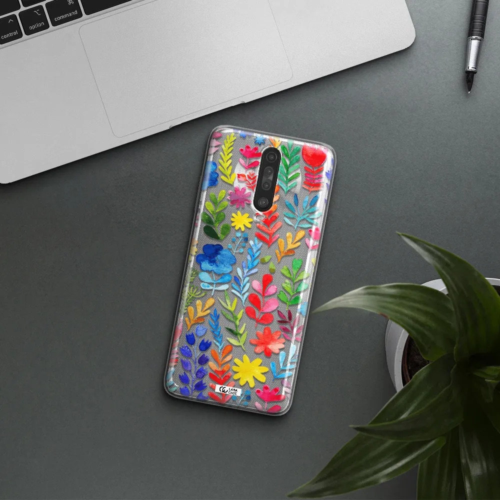 Colorful Watercolor Flowers Xiaomi Redmi K30 Clear TPU Case