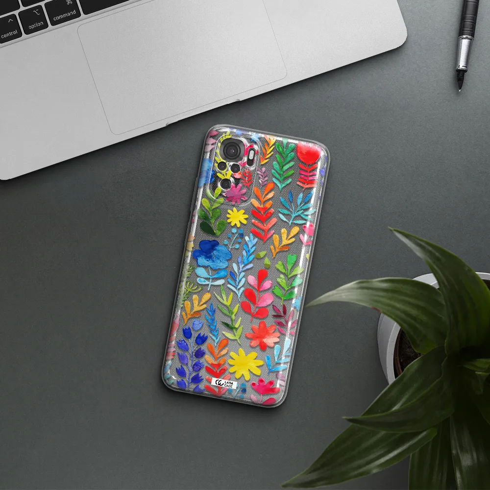 Colorful Watercolor Flowers Xiaomi Redmi Note 10S Clear Tpu Case