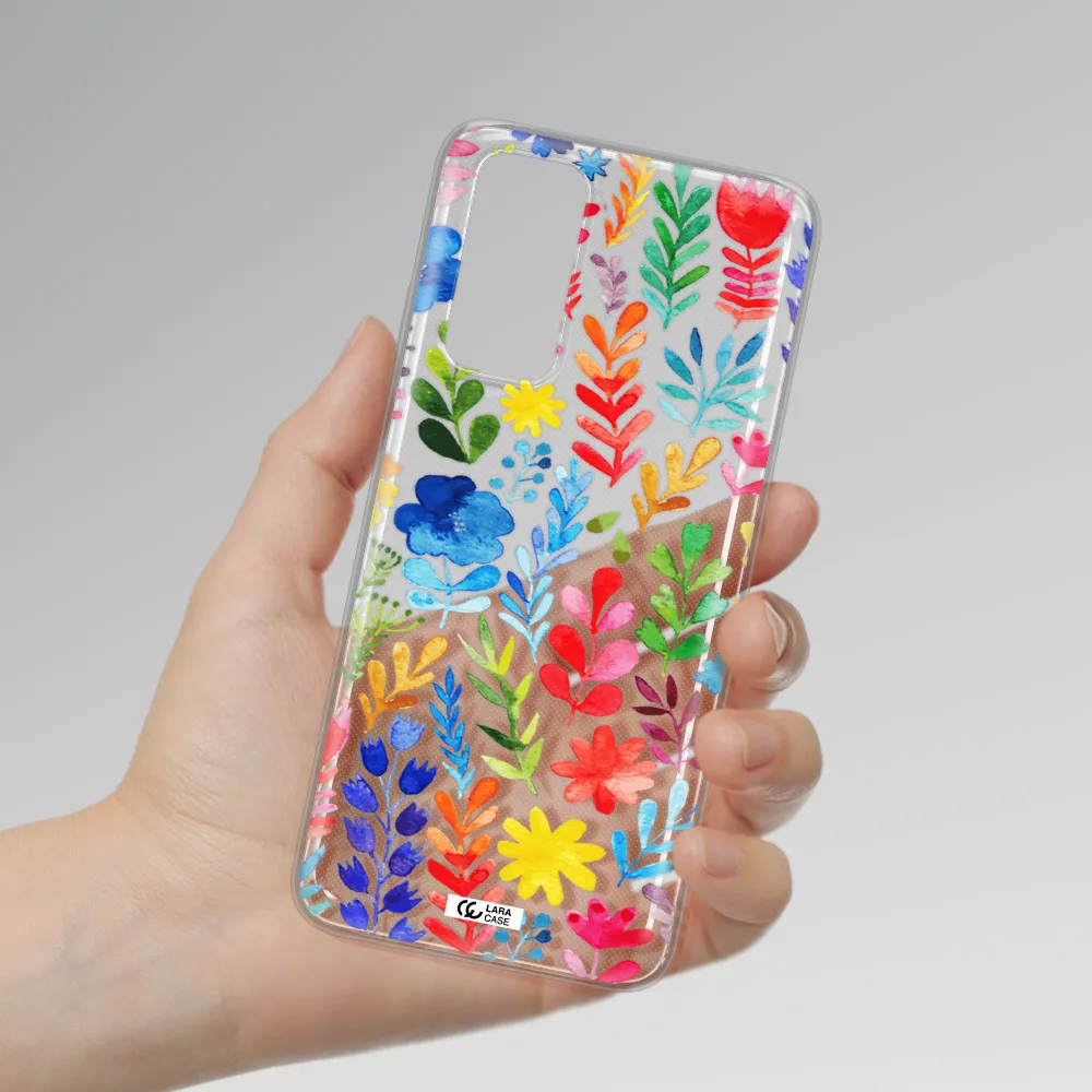 Colorful Watercolor Flowers Xiaomi Redmi Note 11 Clear TPU Case