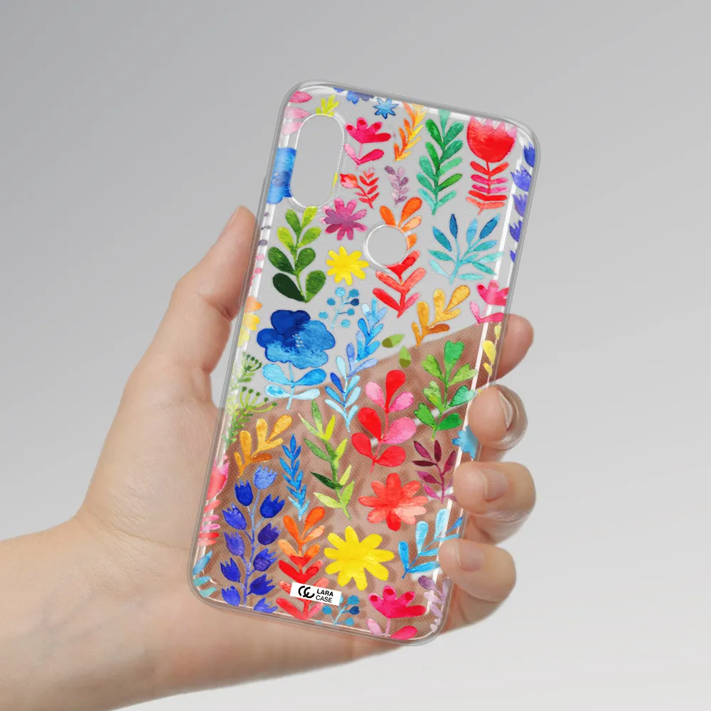 Colorful Watercolor Flowers Xiaomi Redmi Note 6 Pro Clear TPU Case