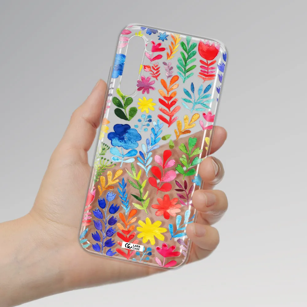 Colorful Watercolor Flowers Xiaomi Redmi Note 8T Clear Tpu Case