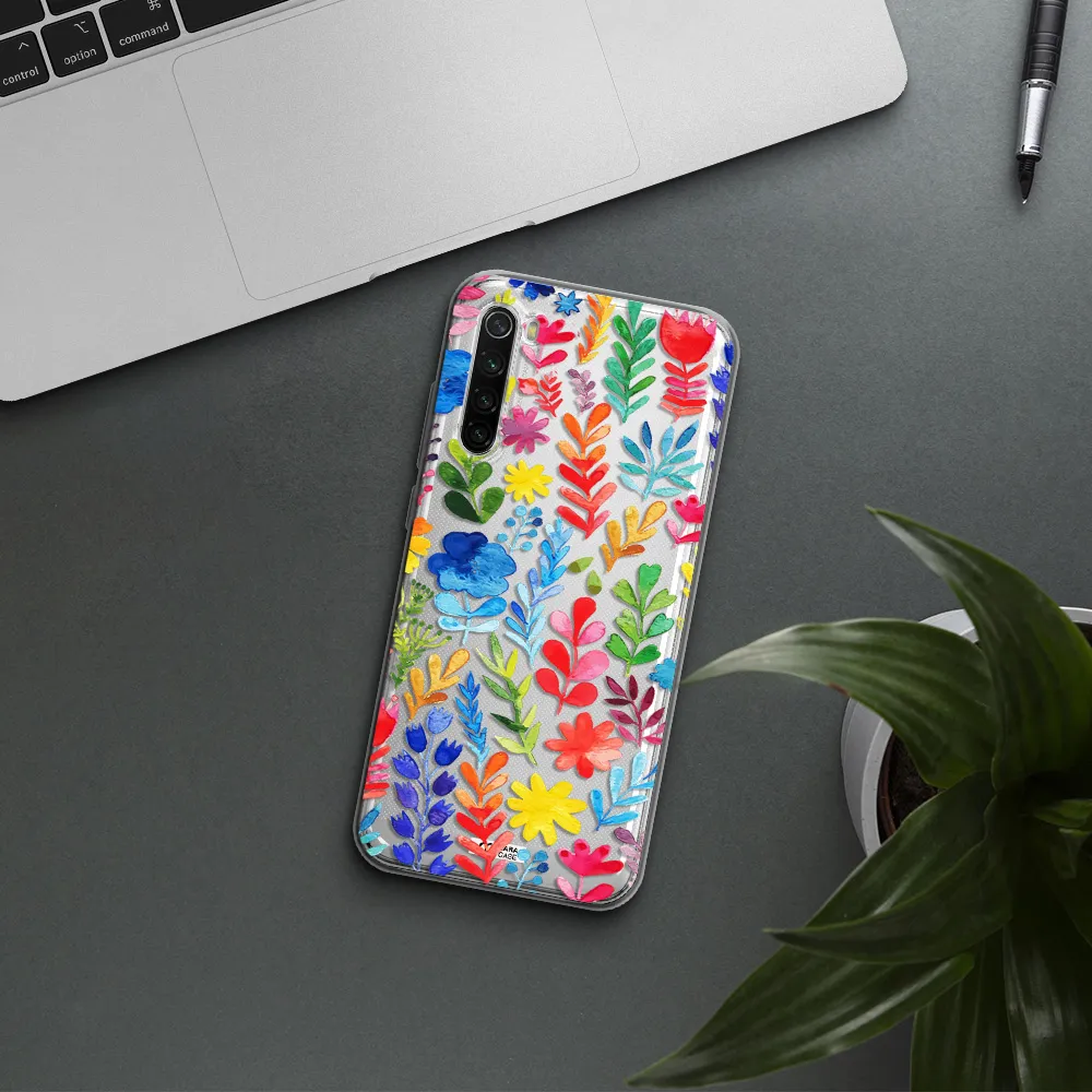 Colorful Watercolor Flowers Xiaomi Redmi Note 8T Clear Tpu Case