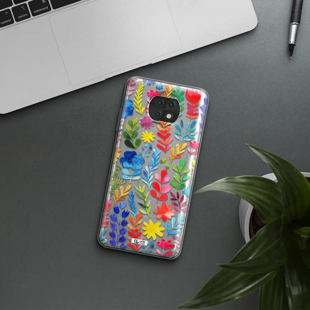 Colorful Watercolor Flowers Xiaomi Redmi Note 9T Clear Tpu Case