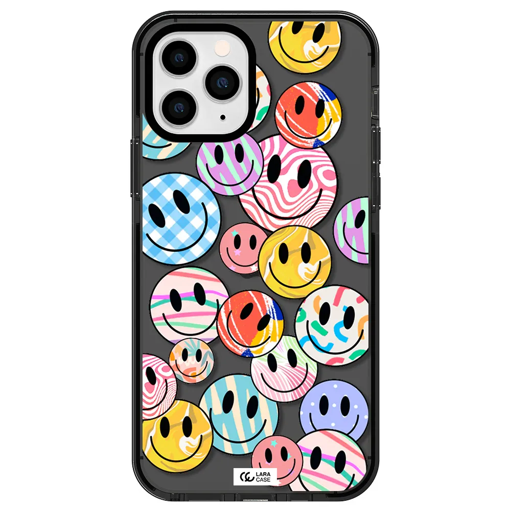 Colorful Smile Apple iPhone 11 pro impact Smoke Black Case