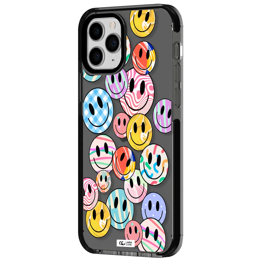 Colorful Smile Apple iPhone 11 pro impact Smoke Black Case